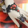Bracelets de charme Bijoux gothiques faits à la main Vintage Bracelet d'araignée pour femmes Accessoires Bracelets en dentelle noire Lady Party Bijoux1