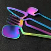 16pcs 골드 식당 플랫웨어 세트 18 10 스테인리스 스틸 파티 Lnife Fork Spoon Cutlery 세트 주방 식 용기 세트 Y1126269V