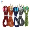 Nylon Braided Audio Cable Jack 3.5 mm Male to Male Cloth Audio Aux Cable For iPhone Car Headphone Speaker Wire Line 50pcs/lot