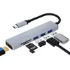 USB C HUB 3.0 6 в 1 адаптер с SD / Micro Card Reader 4K USB-C на HD-MI совместимый для MacBook Pro Air ноутбуков и другого типа C D458E