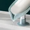 Usine porte-savon auto-videur feuille forme barre économiseur avec ventouse pour douche salle de bain baignoire évier de cuisine plateau en plastique