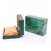 Fournisseur d'usine vert de luxe avec boîte d'origine Boîte en bois Boîte Papiers Carte Boxescases Boîte de montre Rolexs1253793