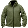 Jaquetas masculinas outono homens jaqueta fleece tático shell macio com capuz homens multi bolso zipper quente polar exército casaco outwear