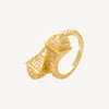 2022 New Charm 18k Gold Plated Ring For Women Diamond With Fit Wedding Rings Engagement Accessories With Jewelry Pouches Wholesale