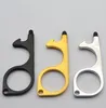 8 color Metal Safety Touchless Door Opener Stylus Key Hook metal Hands Door Handle Opener Tool Keychain with silicone head HH8734545