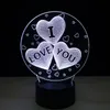 Nachtlichten 3D Optische lamp Loves Heart I Love You Night Light DC 5V USB Powered 5th Battery Whole Drop7018254