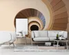 Papel de parede moderno 3D Escada em espiral Art Space Papel de parede 3D Avançado Decoração de interiores de luxo Papel de parede mural 3D