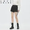Loftshine Luoxuan moda marca mulheres 20 inverno novo preto versátil versátil lazer um shorts 10514038