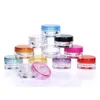 3g 5g Cosmetic Package Jar Square Bottom Trial Cream Jar Empty Plastic Colorful Sample Bottle