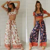 Boho Women Set Sexy S Trade Cuit Spring Summer Summer Set Set Set Wide Binds and Top Fashion Sтава T200623