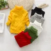 Jongen Kleur Pure Winter Meisje Kid Dikke Gebreide Dieptepunt Coltrui Shirts Effen Hoge Kraag Trui Sweater886