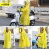 Eva Clear Raincoat vrouwen lange gele transparante regenjas rijden rijden elektrische fiets volwassen regen poncho plastic jas geschenk 201202