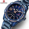 Naviforce Men's Watch Blue Dial Stainless Steel Stainless Stainlestant Man Watches Luxury Business Analog Quartz Mens Watches Fashion T200113