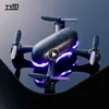 S88 Mini Drone 4K med LED -lampor HD Dual Camera 1080p WiFi FPV RC Helicopter Quadcopter Kids Birthday Christmas Toys Boy Gift 2207741121