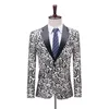 Costumes pour hommes Blazers Party Prom Men Stage Costume Slim Fit Léopard Imprimé Jacquard Tuxedo Veste Banquet Ball Singer Hôte Dan224d