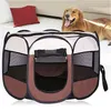 Draagbare Opvouwbare Hond Kooi Huisdier Tent Huizen Puppy Puppy Kennel Easy Operation Octagon Omheining Buiten voor kleine grote hondenkrat 201130