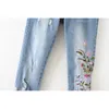 Chen, 60-1628, vent de mode Europe et Amérique, jeans brodés de chrysanthèmes 0606 201030