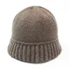 Stingy Brim Hats Fashion Winter Hat For Women Knitting Wool Bucket Warm Caps Dome Panama Black White Vintage Fisherman 2201053046493