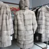 Mink Velvet Luxury natural real mink Fur Coats Women Winter Thick Loose Warm Outwear Plush Hooded Jacket Female 201214