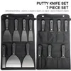 7pcs Putty Knife Scraper Blade 1-5inch Wall Shovel Carbon Steel Plastic Handle Construction Tool Plastering Knife Tool Bag