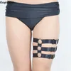 Ceinture de jambe fétichiste holographique gothique Harajuku pour femmes, harnais en cuir, bas de Bondage, jarretelles Punk, nouvelle collection, Sexy, 281j