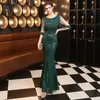 EDC8 우아한 맥시 드레스 골드 스팽글 이브닝 드레스 여성 정장 긴 소매 비즈 파티 댄스 파티 드레스