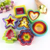 5 Pcs / Set DIY Fondant Cake Cookie Cutter Mold Colorful Plastic Biscuit Mold Fruit Cutter Lovely Shape Baking Accessories Tools