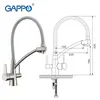 GAPPO Rubinetto per lavello da cucina Miscelatore da cucina Rubinetto moderno per acqua purificata Doppio manico Miscelatore per acqua Filtro per acqua Rubinetto girevole T200424