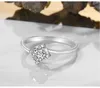 Vintage 925 Sterling Silver Wedding Engagement Ring CZ Zircon Anniversary Party Ring för Women Fashion Ring XR408