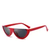 Vintage Half Frame Sunglasses Women Cat Eye Small Black White Red Colorful Transparent Sun Glasses Female Male