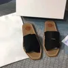 Mulheres chinelas de lona Luxury slides planos sapatos amadeirados molhas folhas de garotas chinelos tênis de lona faixas band scuffs sandálias Chaussures 35-45