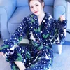 Fashion Leopard Thick Warm Bathrobe for Women 10 Colors Soft Long Bath Robes Female Dressing Gown Girl Large Big Size Robes