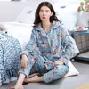 Herbst Winter Frauen Flanell Pyjamas Sets Mädchen Nachtwäsche Anzug Dicke Warme Pyjamas Weiche Nachthemd Weibliche Cartoon Tier Pijamas 201109