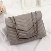 designer handbags square fat LOULOU chain bag real leather women's large-capacity shoulder bags high quality quilted Premium touch bag