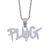 ECED Out Two Color Plug Letter Anhänger gepflastert hochwertige kubische Zirkon Hip Hop Halskette Kette Men039s Boy Rock Schmuck Großhandel 1577653