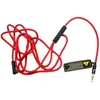 2020 3.5mm ersättning Röda kablar för studiohopplonor med kontrolltal och Mic Extension Audio Aux Male till