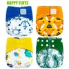 Happy Flute Nuit AIO Couches Lavables Nuit Utilisation Heavy Wetter Couches Bébé Charbon De Bambou Double Goussets Fit 5-15kg 201119