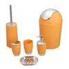 6 en 1 Accessoires de salle de bain Porte-brosse à dents Porte-soupe Poubelles Brosse de toilette Boîte de rangement de shampoing Bouteilles de désinfectant pour les mains Y200407