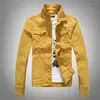 Jeans Coats Jacket Mäns Koreanska Stil Vår och Höst Denim Slim Långärmad Casual Solid Färg Ung pojke 211217