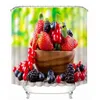 Customizable 3d Shower Curtains Red Strawberry Pomegranate Fruit Pattern Thicken Waterproof Bathroom Decoration Curtain BE604 T200711