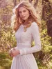 Charming Long Sleeves Lace Wedding Dresses Jewel Neck A Line Bridal Gowns Tulle Sweep Train robe de mariée