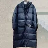 Donna Desinger Inverno X-long Parka Moda Donna Abbigliamento invernale Giacca a vento Piumino lungo con marsupio Cintura Blu Verde Colore Taglia S M