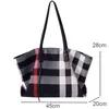 Evening Bags Large Capacity Cotton Fabric Plaid Casual Tote For Women Fashion Shoulder Bag Handbags Designer Bolsos Sac260z