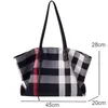 Evening Bags Large Capacity Cotton Fabric Plaid Casual Tote For Women Fashion Shoulder Bag Handbags Designer Bolsos Sac254W