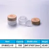 50 stuks veel 5G 15G 30G 50G 100G 1oz 2oz 3oz hoogwaardige cosmetische jar bamboe cover frosted glas bamboe potten voor cosmetische packaging1321A