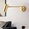 Lampe murale à bras oscillant réglable Nordic Creative Gold / Black LED Reading Wall Mounted Lights Pour Hôtel Foyer Chambre Décoration De Chevet