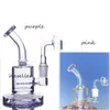 Pequeno Bong Waterpipe Hookahs Recyler Oil Rigs Bubbler dab rig toro bongs de água de vidro grosso transparente perc chicha shisha com banger de 14 mm