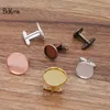 Boyute (20 stuks / partij) 6 kleuren Ronde 12mm 14mm 16mm 18mm 20mm Cabochon Base Manchetknopen Lege Lade Bezel DIY Sieraden Bevindingen Componenten