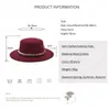 New Classic Wool Fedora Hats Women Tinta unita Flat Top Bowler Hat Autunno Inverno Cappelli Panama Wide Brim Jazz Cap