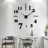 Chegada nova 27/47 Inch3D Home Decor Quartz DIY relógio de parede relógios Horloge relógio sala de estar metal espelho de acrílico 201202